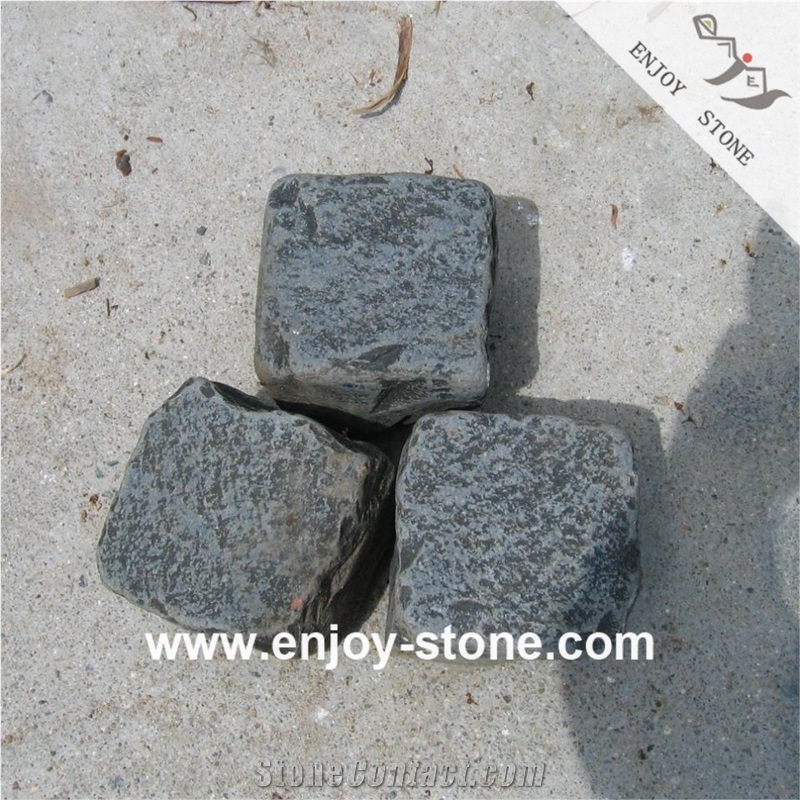 China Natural Split Black Basalt Cubes For Pavers