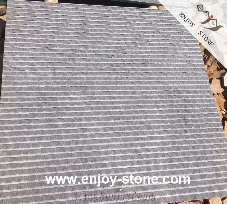 Half Planed/Honed Grey Basalt Tiles For Wall