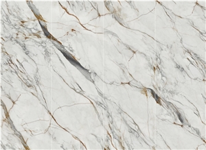 Carve Fish Maw Gold Artificial Sintered Stone Slab For Floor