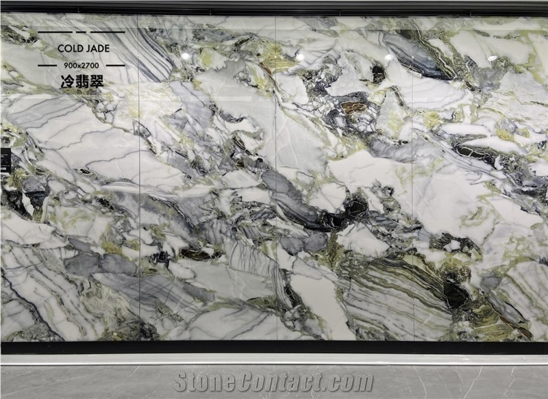 Cold Jadeite Artificial Sintered Stone Slab For Wall