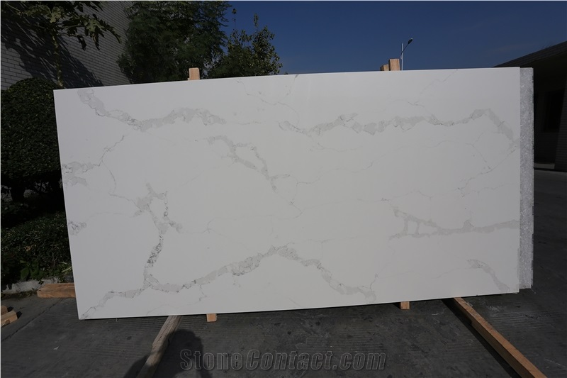 Calacatta White Artificial Quartz Stone Slabs XR2054