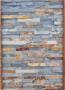 Multicolor Rustic Slate Stacked Wall Stone Panel