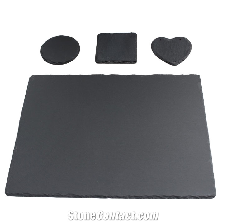 Black Natural Slate Stone Serving Plate