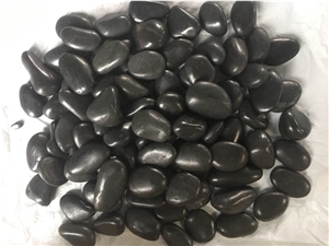 Polished River Rocks Black Pebble Stone For Landscaping