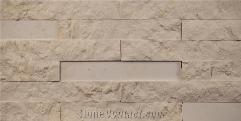 White Marble Splitface Stacked Stone Veneer