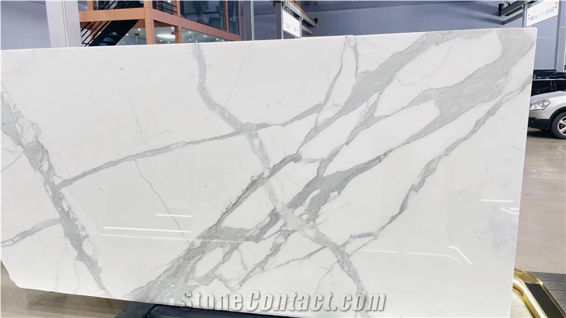 Italy Calacatta Crema Marble Slab Wall Cladding  Tiles