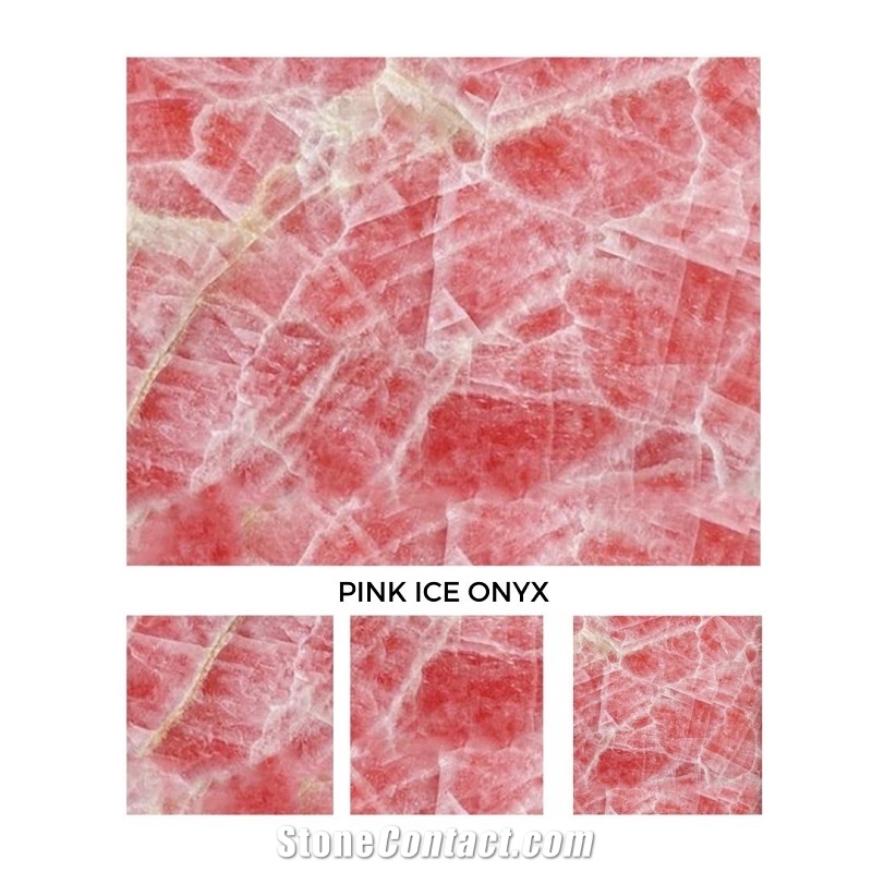 Pink Ice Onyx Stone Slabs
