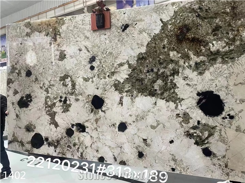 Alaska White Granite Ice Brown Bianco Big Slab Tile Wall Use