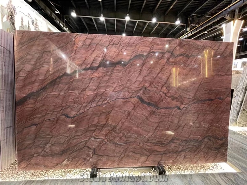 Fusion Fire Quartzite Revolution Red Stone Big Slab Tile