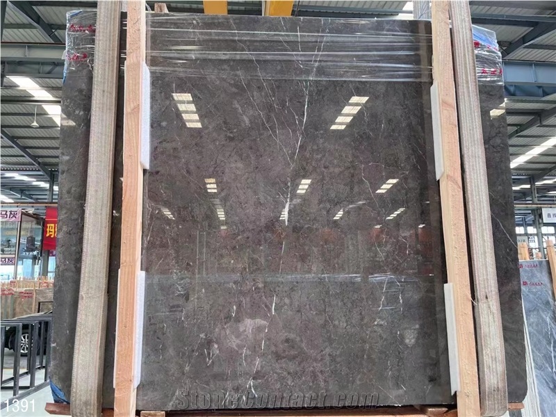 Milly Grey Marble Fossil Gray Slab Tile
