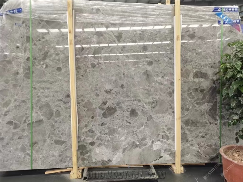 Turkey Grey Bubble Marble Slab Project Tile For Home Decoration