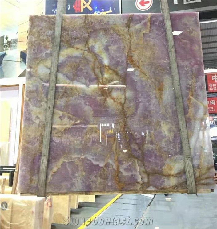 GOLDTOP Natural High Transmission Purple Onyx Slabs