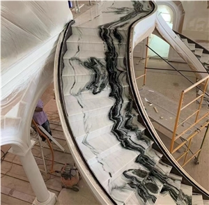 Panda White Marble Stair Steps Risers Treads Home Decoration