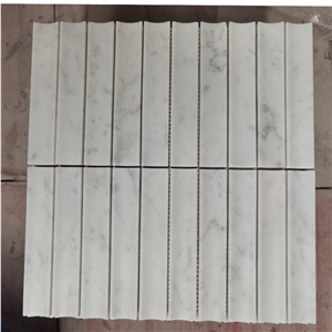 Carrara White Concave Mosaic Kitchen Backsplash Tile
