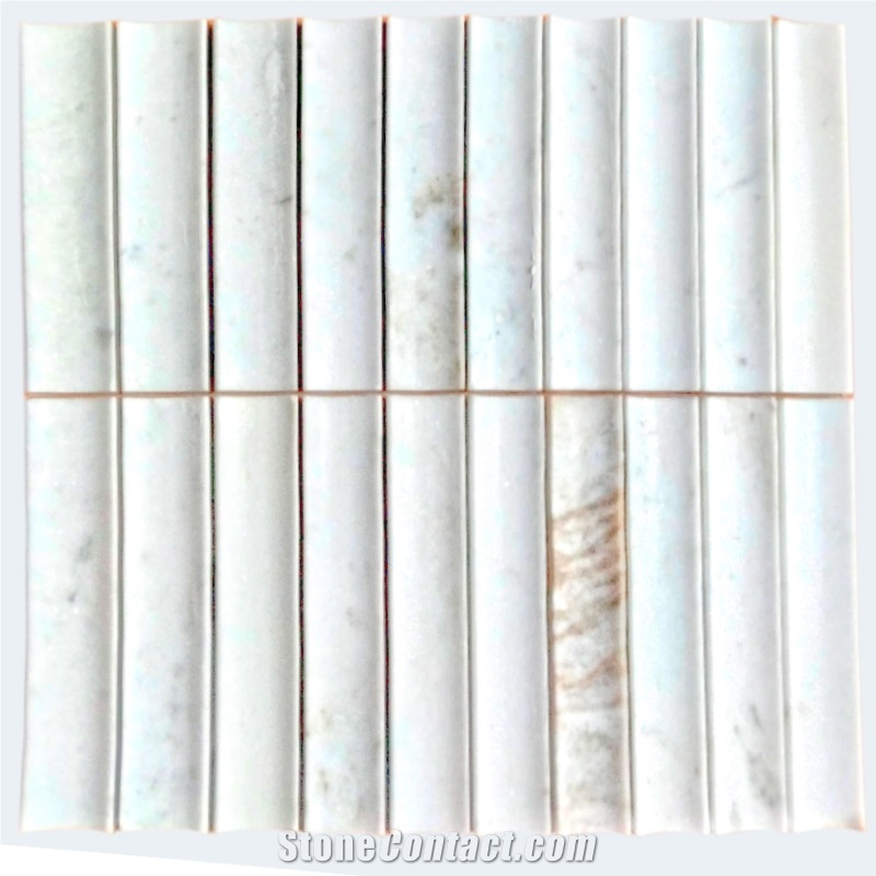 China White Marble Concave Mosaics For Wall Tile