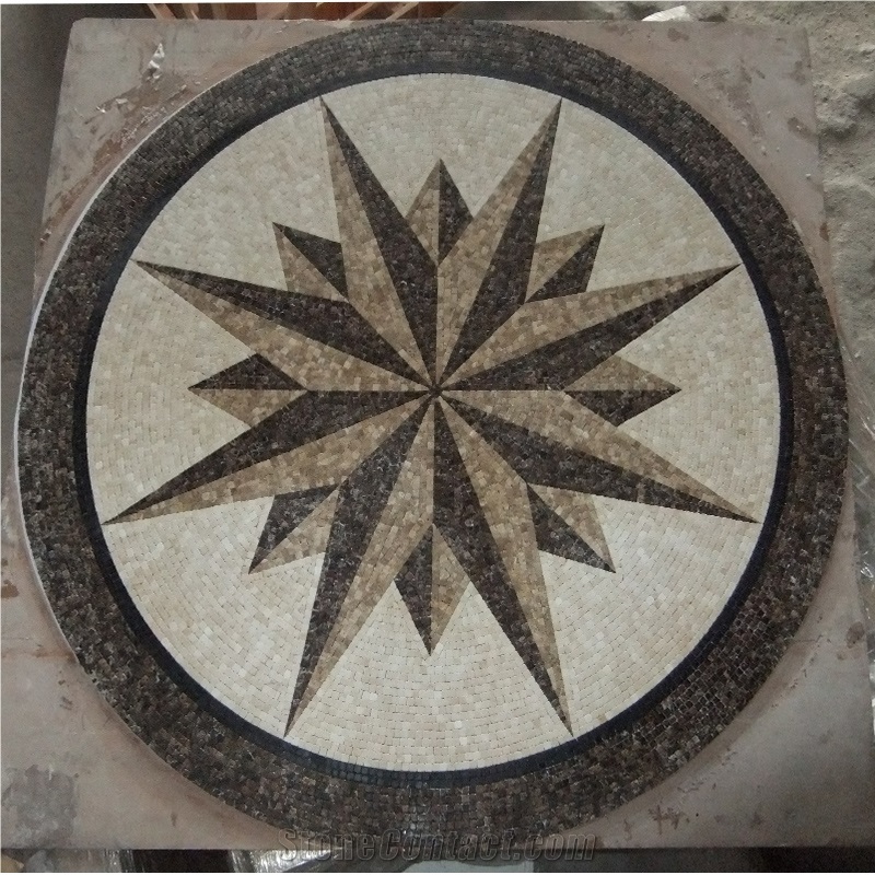Handmade Marble Round Medallion Mosaic