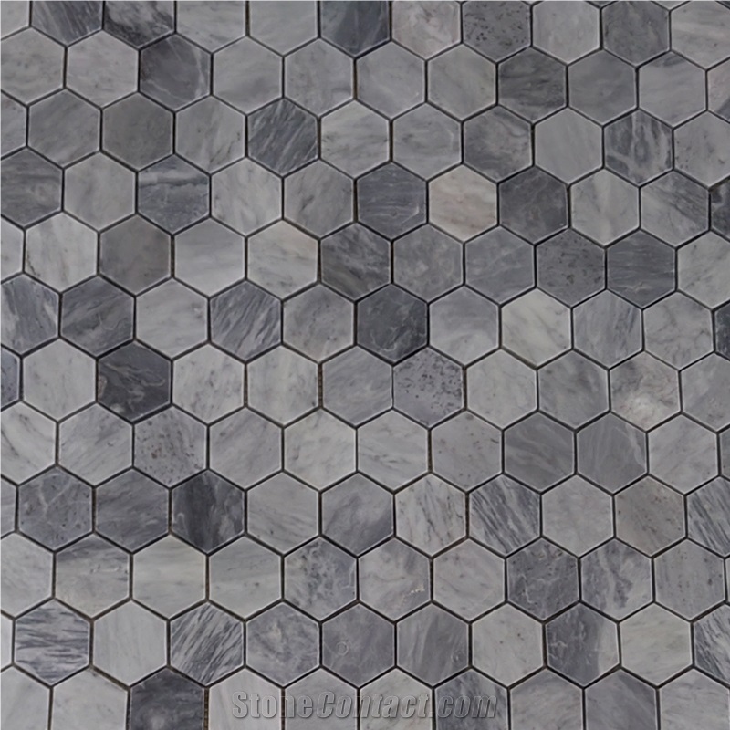 Italy Grey Marble Bardiglio Nuvolato Hexagon Wall Mosaics