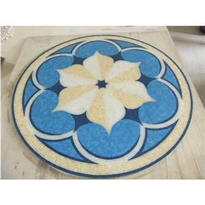 Jade Onyx Stone Blue Art Mosaic Medallion Tile