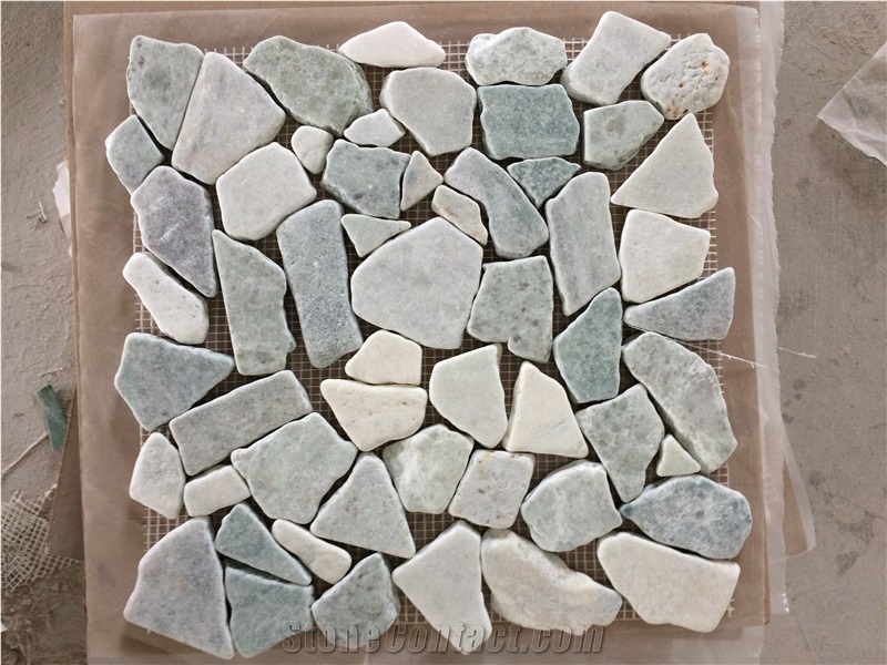 Tri-Blended Marble Tumbled Irregular Chip Mosaic