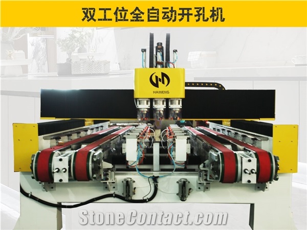 3 Bits Sink Hole Cutting Machine In Double Worktable