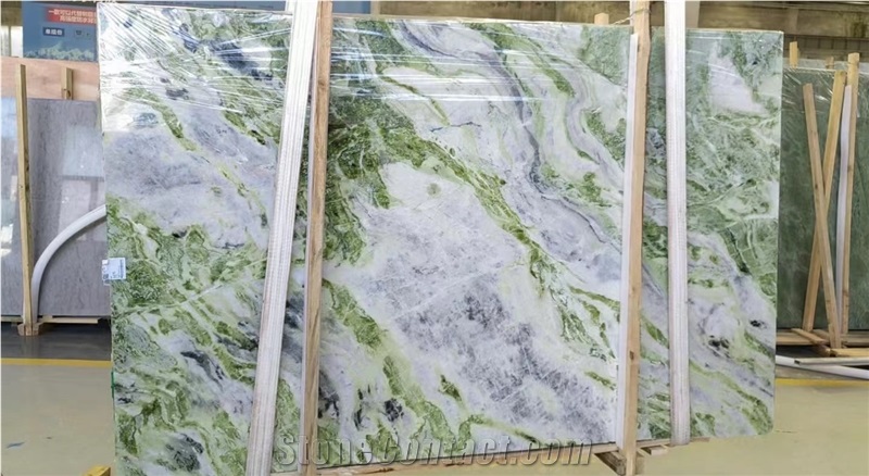 China Jade Green Ice Jade Marble Slabs Tiles Polished