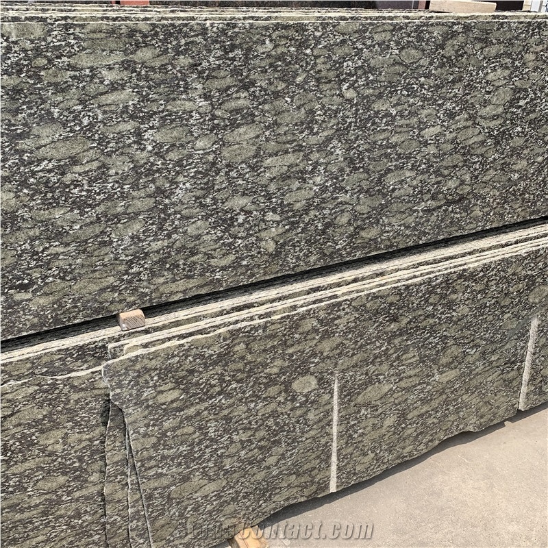 Natural Olive Green Granite Slabs For Exterior Wall Decor