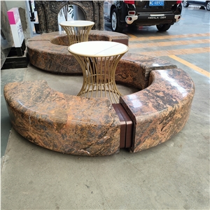 Nature Stone Lukagin Bench For  Exterior Decoration