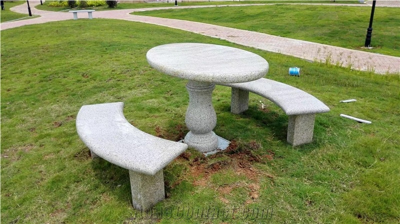 Landscaping Granite Furniture 4-Stool G654 Circle Table Set