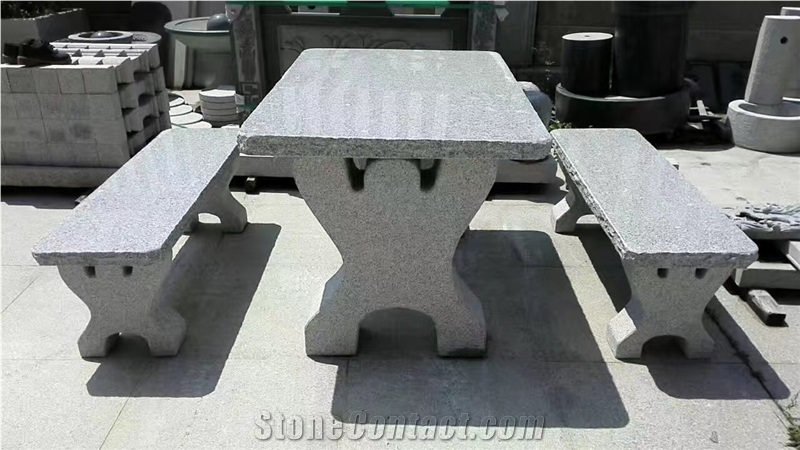 Landscaping Granite Furniture 4-Stool G654 Circle Table Set