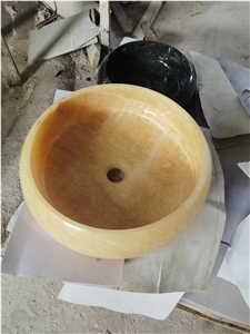 Onyx Wash Basin Honey Onyx Round Sink For Bath