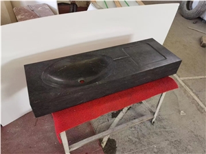 Rectangle Wash Basin China Blue Stone Oval Sink For Bathroom