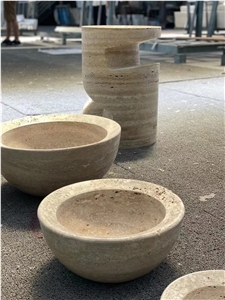 Travertine Bathroom Sink Romano Travertino Round Wash Basin
