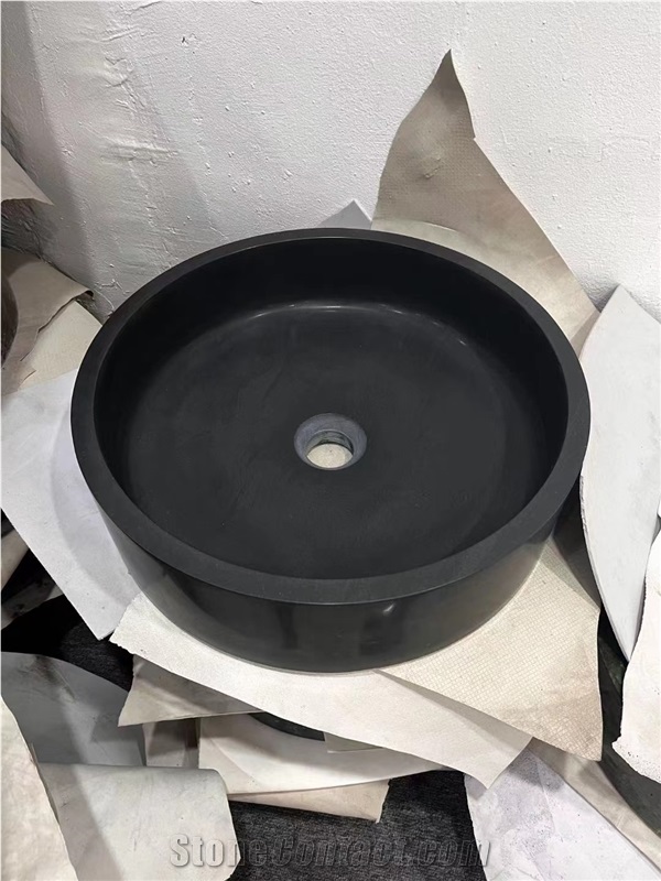 White Onyx Round Pedestal Sink