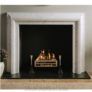Carrara White Marble Simple Modern Fireplace