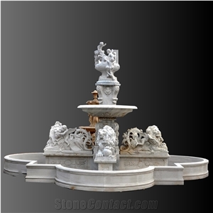 Large Lion Sculptured Fountain
