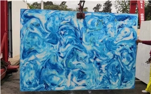 Backlit Blue Artificial Onyx Faux Onyx Wall Panel Slabs