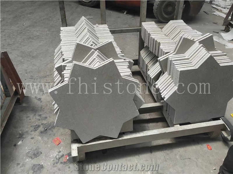 Cinderella Grey Eight-Pointed Star Marble Tile Tumbled Tile