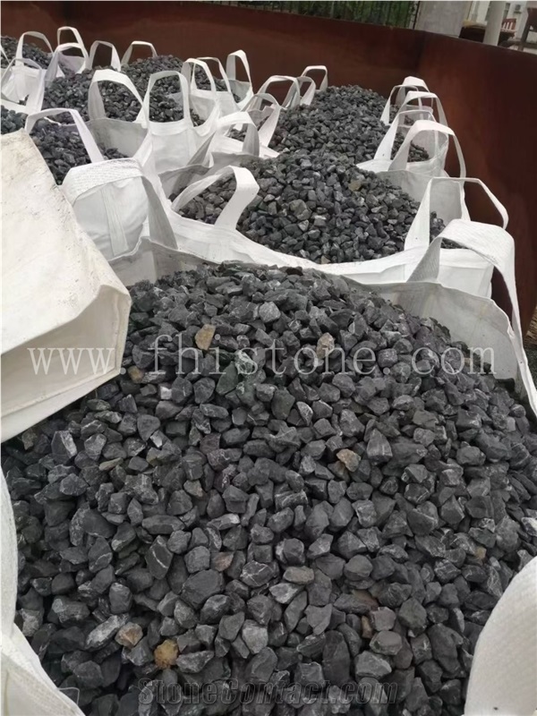 Crushed Stone Black Chip Stone For Landscaping Decoration