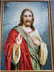 Jesus Christ Glass Mosaic Art Mural For Wall Church Painting