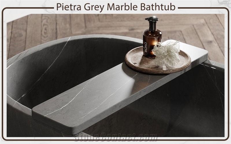 Pietra Grey Marble Bathtub , Round & Oval Bathtub