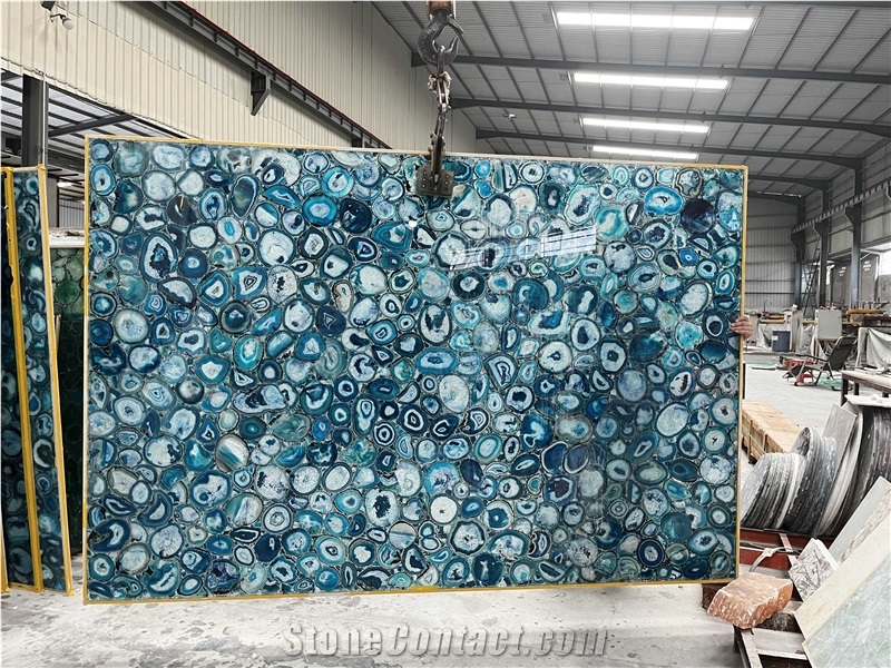 Agate Blue Big Slab For Background Wall