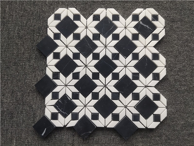 Crystal White And Black Root Mosaic