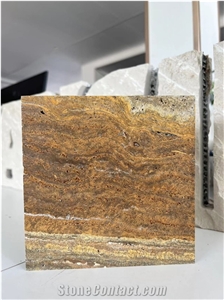 Golden Travertine Tile Laminated Aluminum Honeycomb Backing