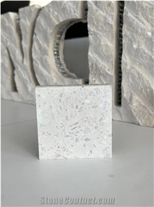 White Terrazzo A Tile Laminated Aluminum Honeycomb Backing