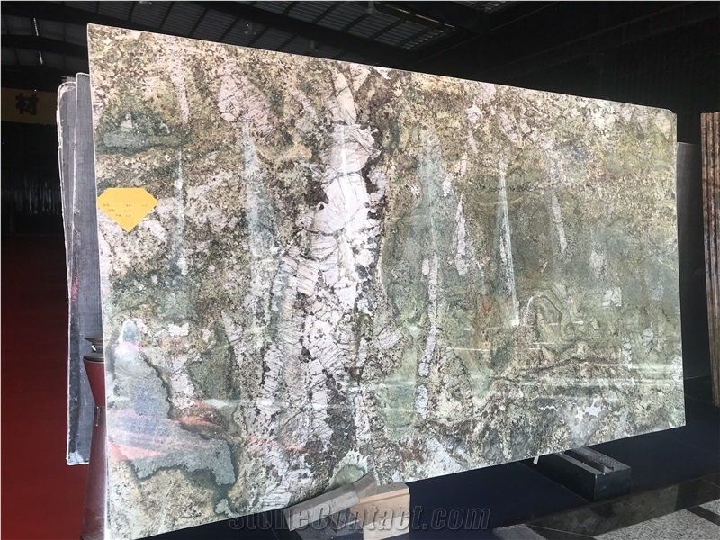 Brazil Atlas Green Granite Slab Tile For Wall And Floor