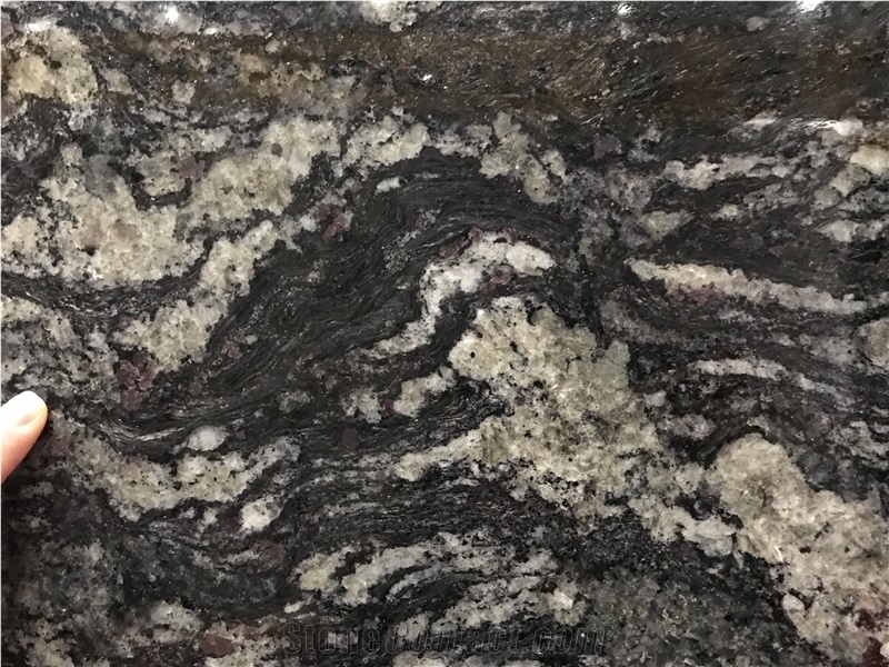 Brazil Black Storm Granite Slabs Tiles