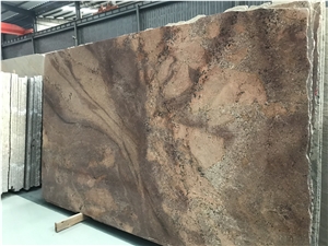 Brazil Cream Bordeaux Brown Granite Slab Tile