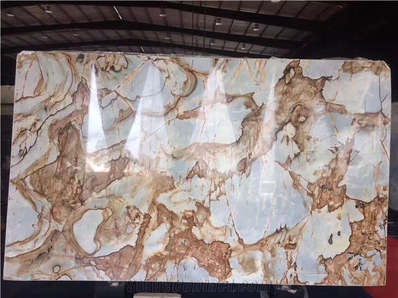 Brazil Roma Impression White Quartzite Slab Tile