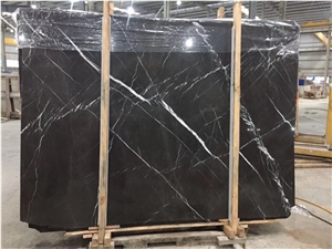 China Marquina Black Marble Slab Good For Wall
