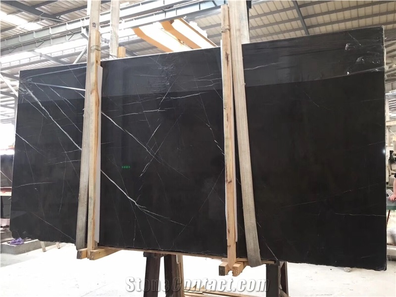 China Marquina Black Marble Slab Good For Wall